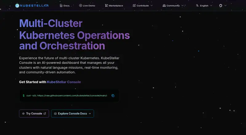 The KubeStellar homepage