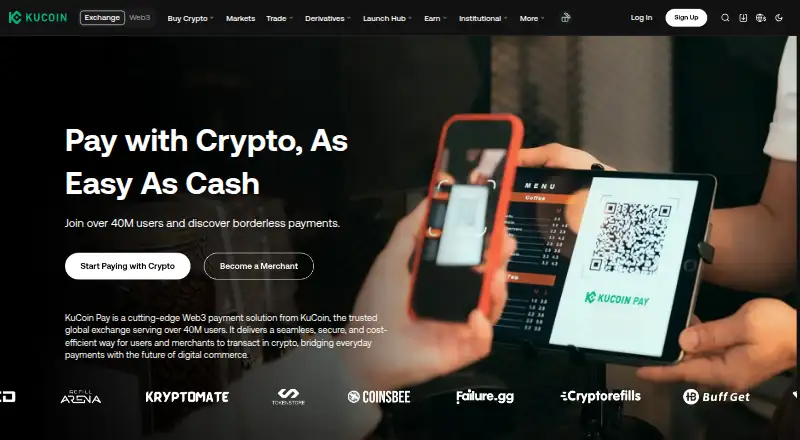 The KuCoin Pay homepage