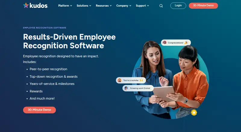 The Kudos homepage