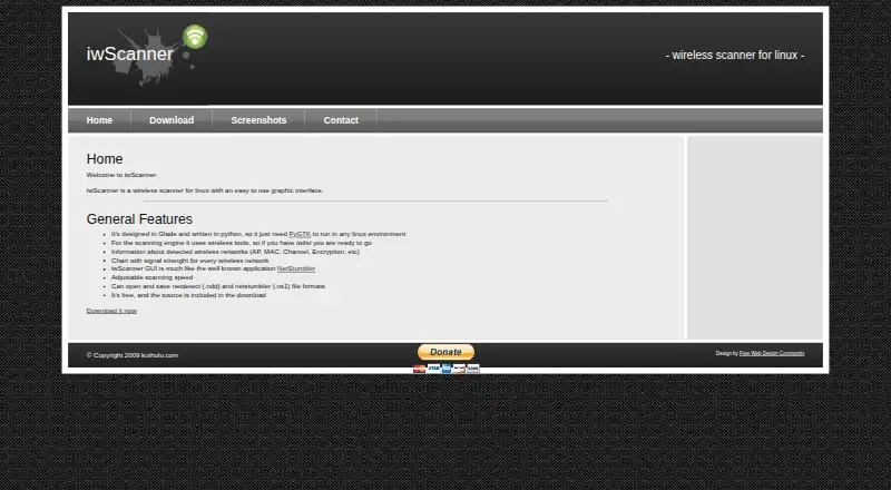 The iwScanner homepage