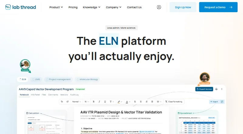 The Lab Thread homepage