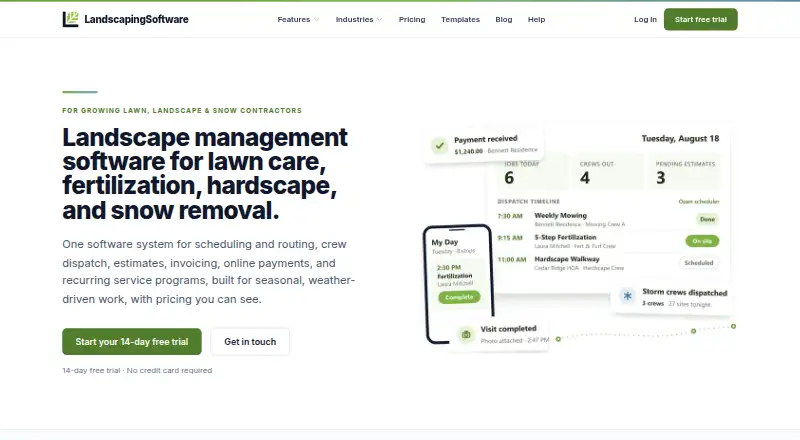 The LandscapingSoftware homepage