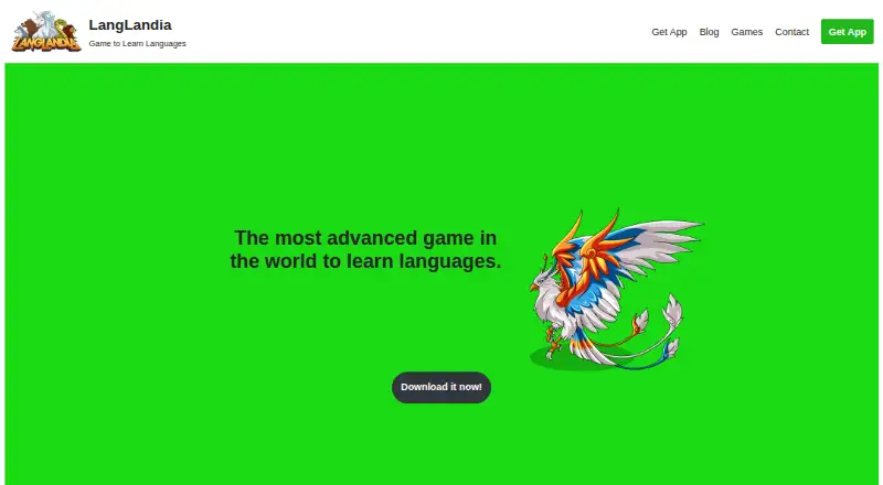 The LangLandia homepage