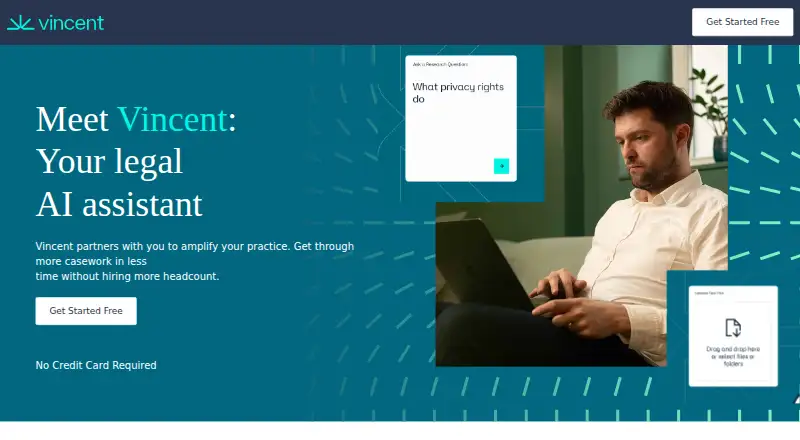 The Vincent AI homepage