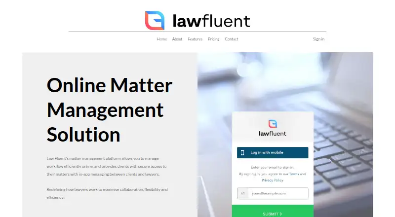 The Law Fluent homepage