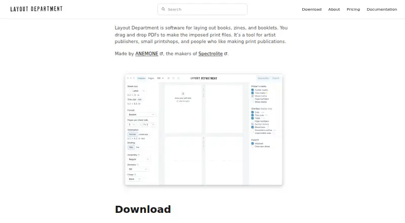 The Layout Department homepage