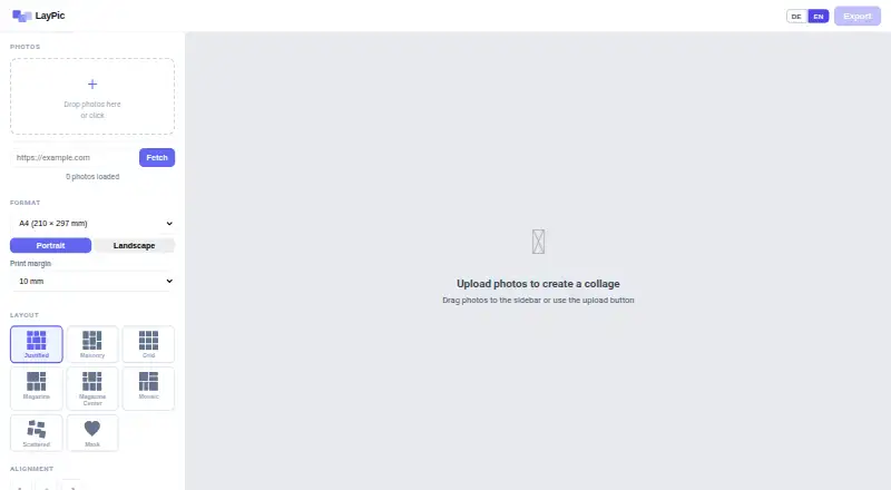 The LayPic homepage