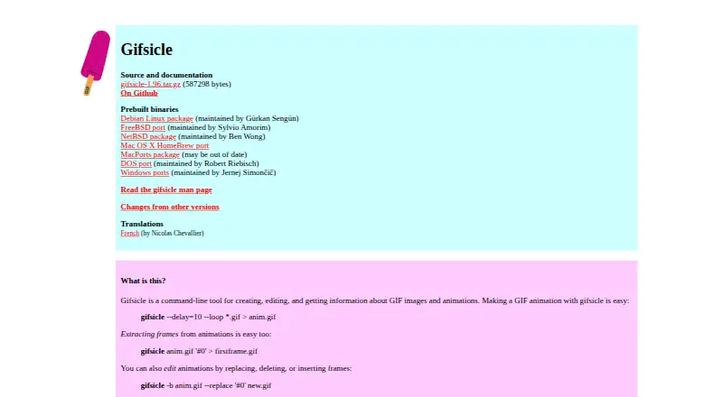 The Gifsicle homepage