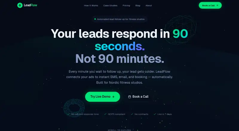 The LeadFlow homepage