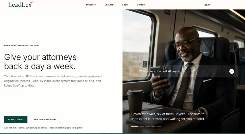 The LeadLex homepage