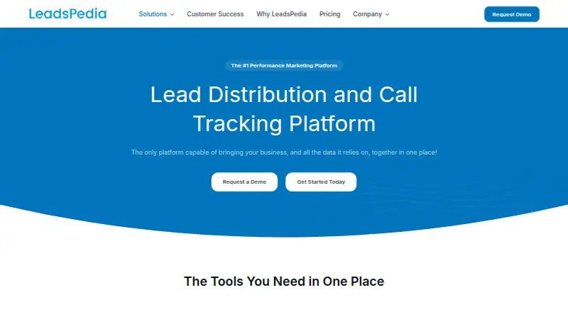 The LeadsPedia homepage