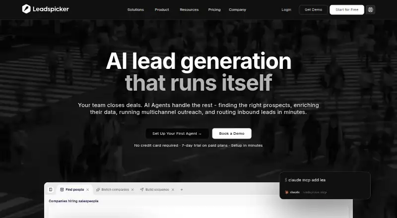 The Leadspicker homepage