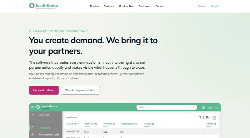 The leadtributor homepage