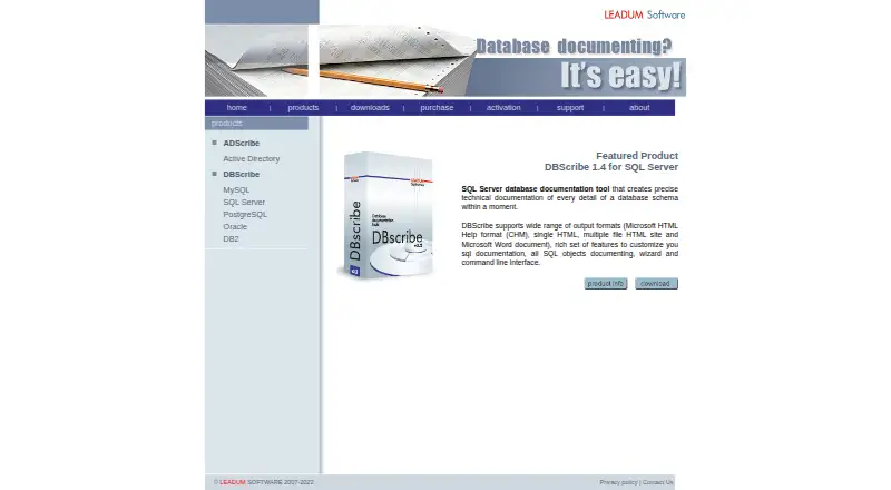 The DBScribe homepage