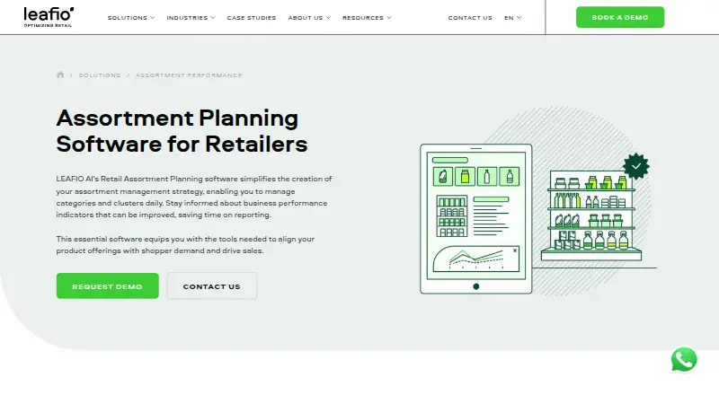 The LEAFIO AI Assortment Performance homepage