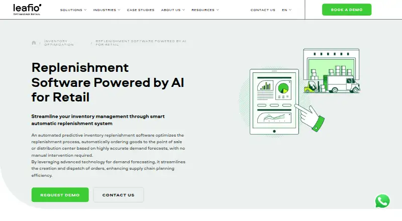 The LEAFIO AI Replenishment Software homepage