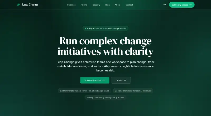 The Leap Change homepage