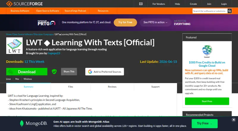 The Learning with Texts homepage