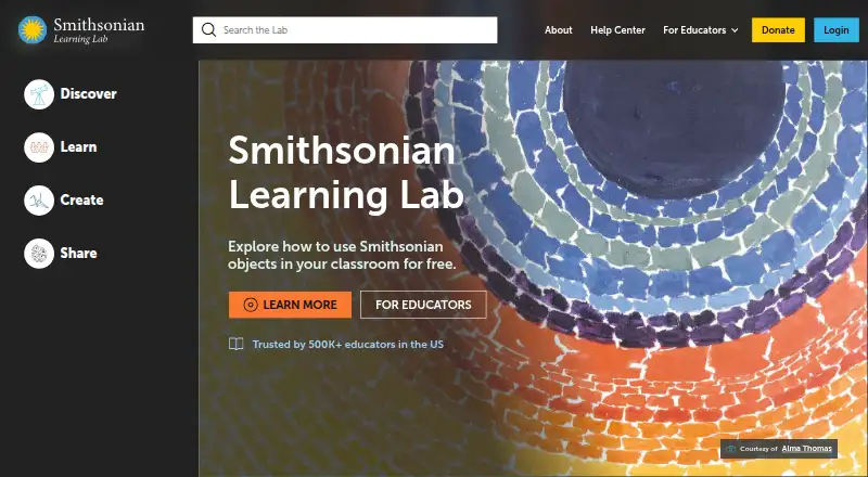 The Smithsonian Learning Lab homepage