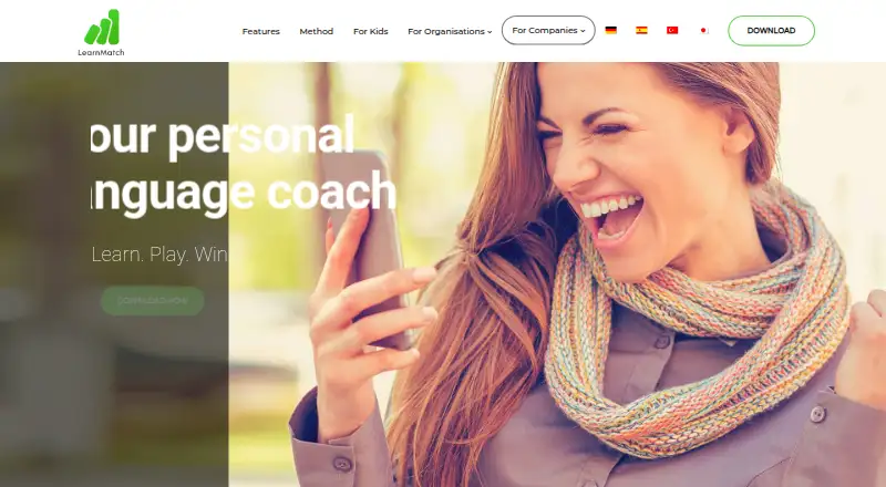 The LearnMatch homepage