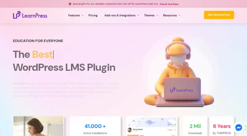The LearnPress homepage