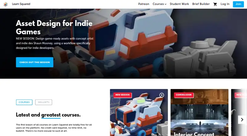 The Learn Squared homepage