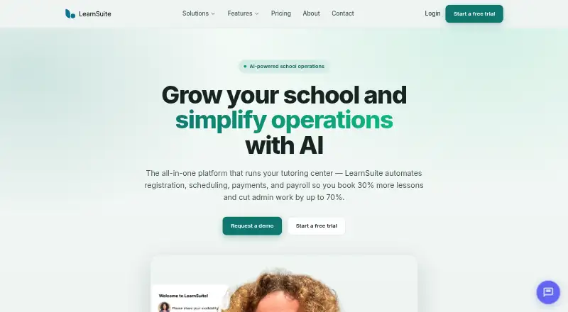 The LearnSuite homepage