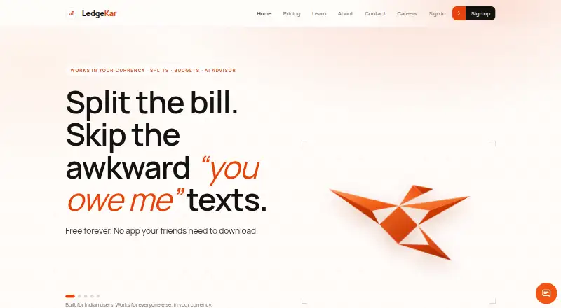 The LedgeKar homepage