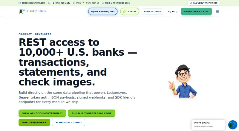 The Ledgersync API homepage