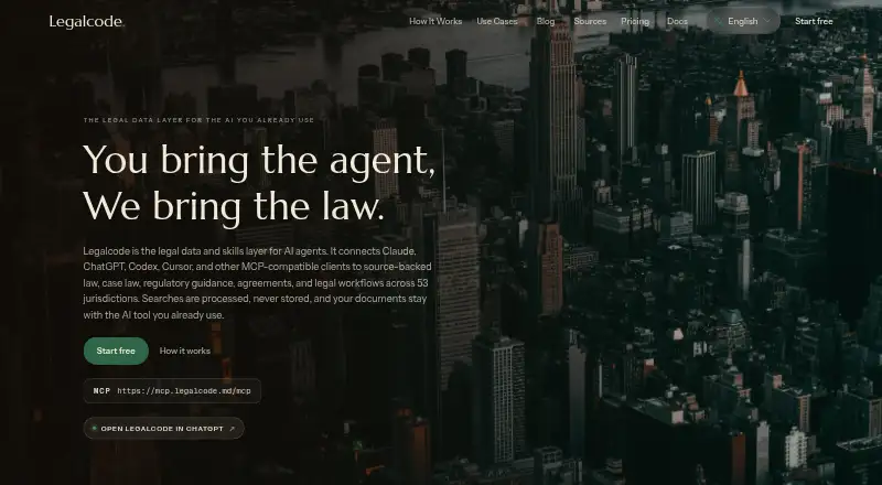 The Legalcode homepage