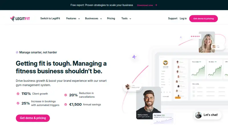 The LegitFit homepage