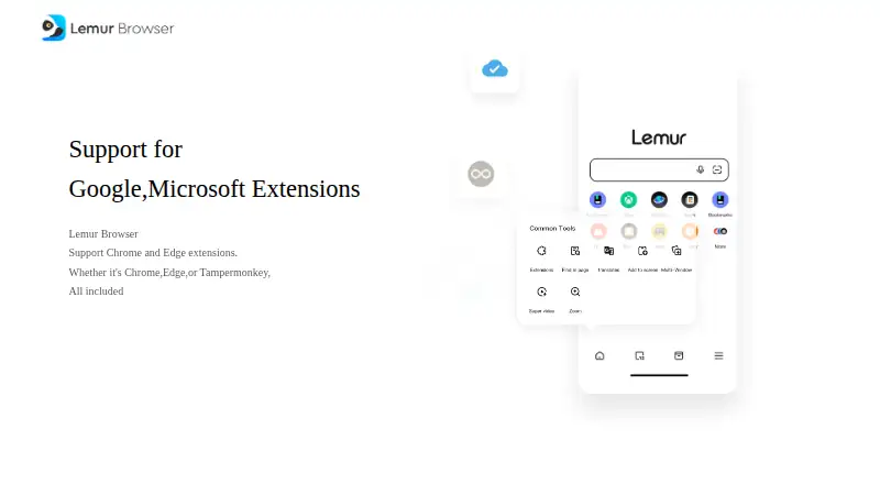 The Lemur Browser homepage