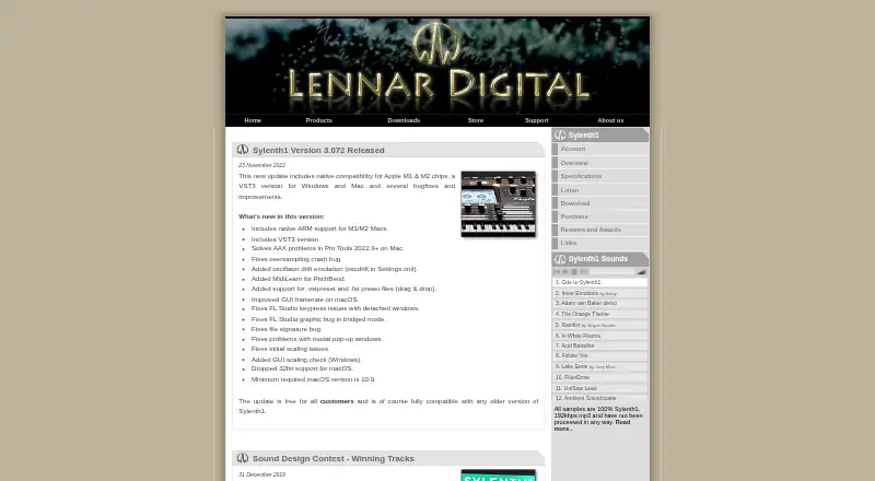 The Sylenth1 homepage