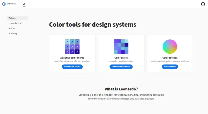 The Leonardo homepage