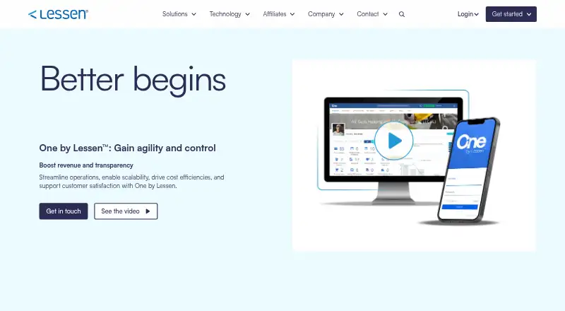 The One by Lessen homepage