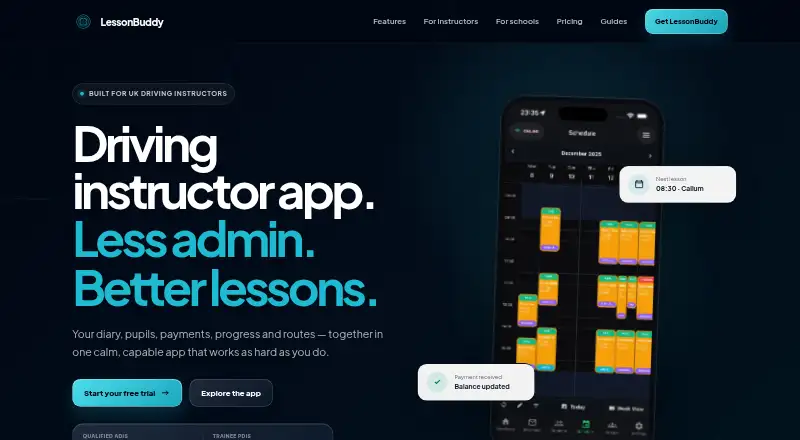 The LessonBuddy homepage