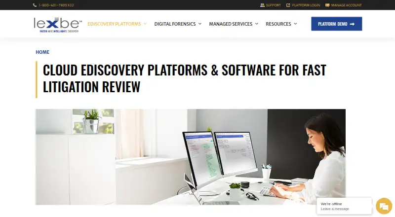 The Lexbe eDiscovery Platform homepage