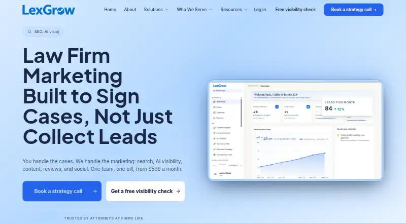 The LexGrow homepage