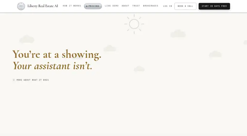The Liberty Real Estate AI homepage