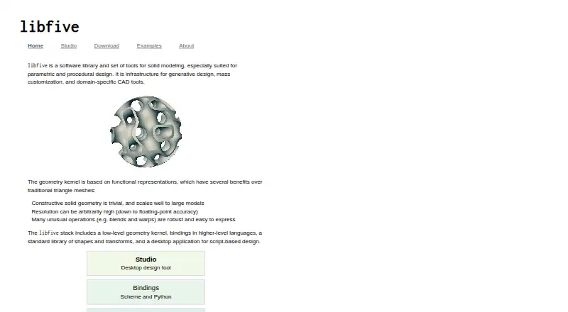 The libfive Studio homepage