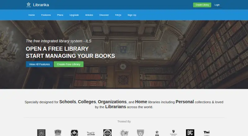 The Librarika homepage
