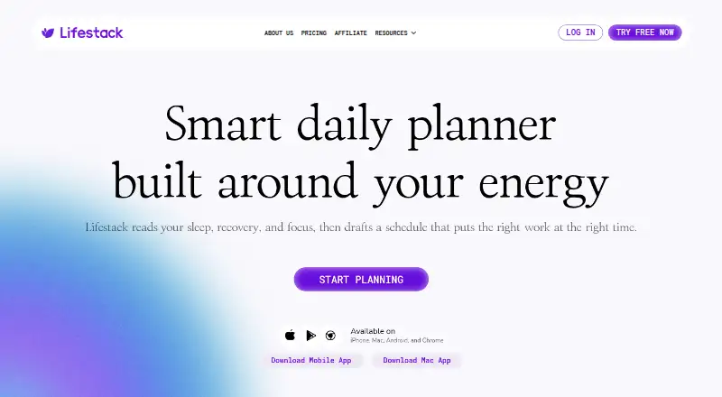 The Lifestack homepage