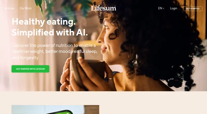 The Lifesum homepage