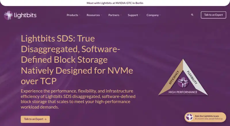 The Lightbits SDS homepage