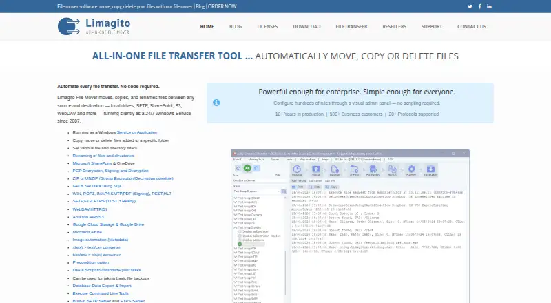 The Limagito File Mover homepage