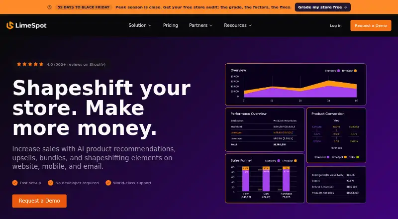 The LimeSpot homepage