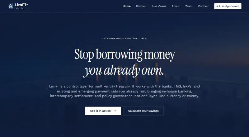 The LimFi homepage