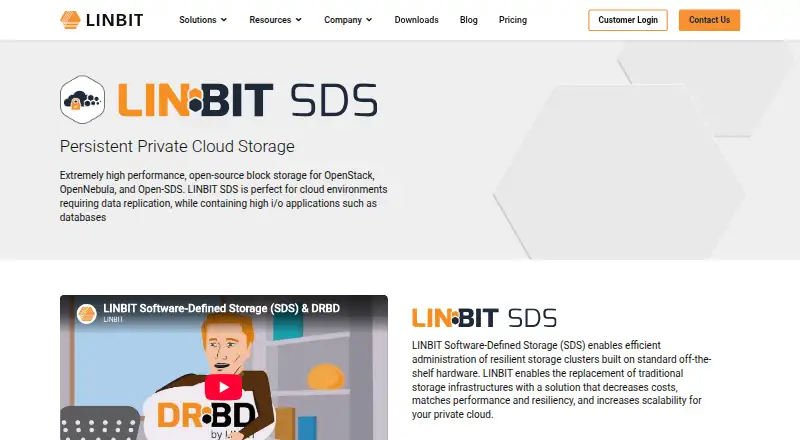 The LINBIT SDS homepage