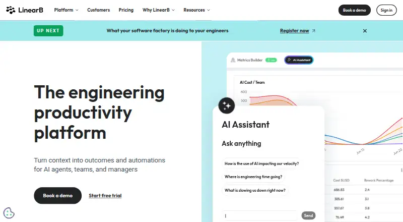 The LinearB homepage