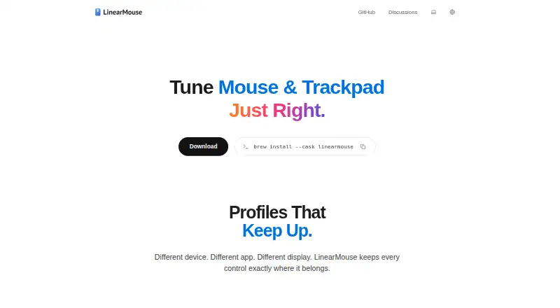 The LinearMouse homepage